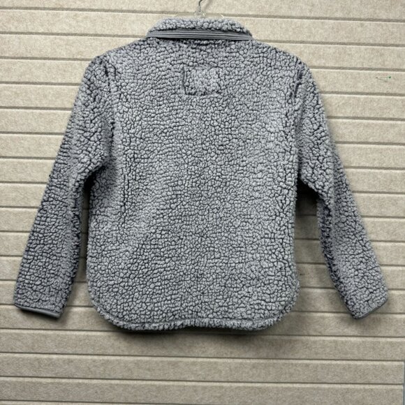 Cuddly Sherpa Girls 10/12 Fleece ¼ Zip Pullover Jacket Gray Cozy Warm Size 10/12 - Picture 2 of 9